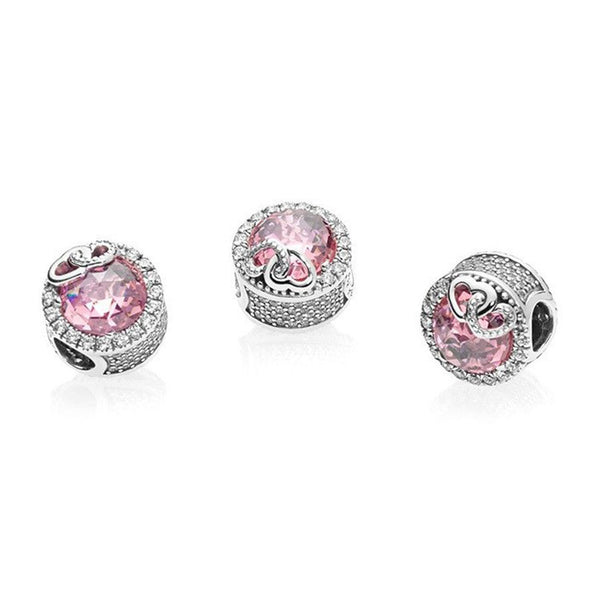 Pink Heart Pandora Charm 925 Sterling Sliver Spacer Bead Fits Pandora Bracelet