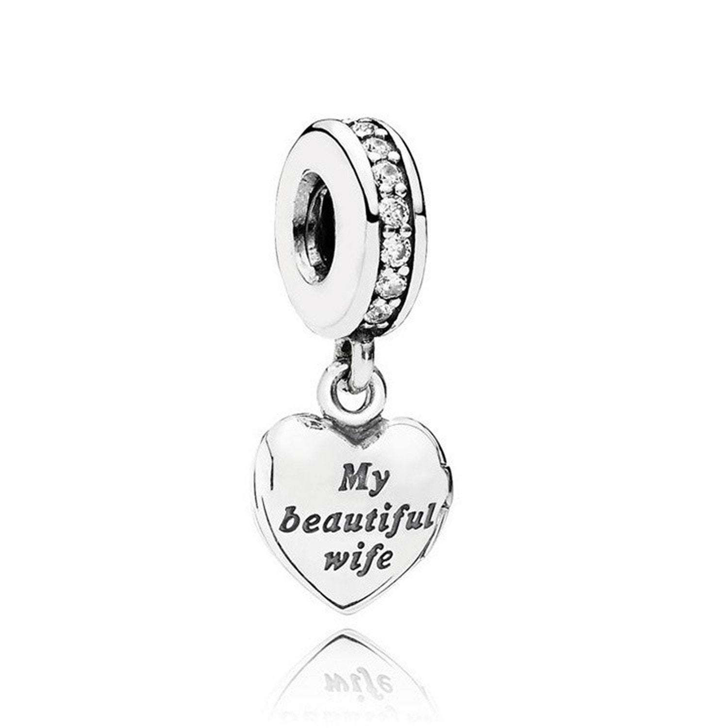 My Beautiful Wife Pandora Charm 925 Sterling Sliver Spacer Bead Fits Pandora Bracelet