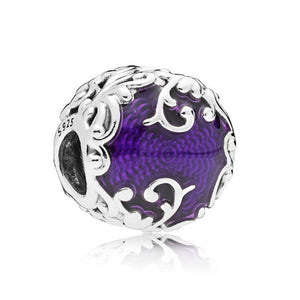 Purple Pandora Charm 925 Sterling Sliver Spacer Bead Fits Pandora Bracelet