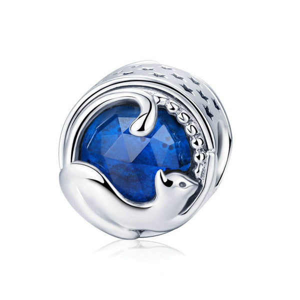 925 Sterling Silver Cat Charm Bead Fits Pandora Charm Bracelet Pendant