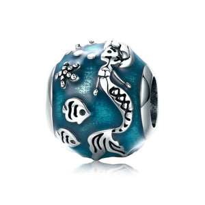 925 Sterling Silver Mermaid Charm Bead Fits Pandora Charm Bracelet Pendant