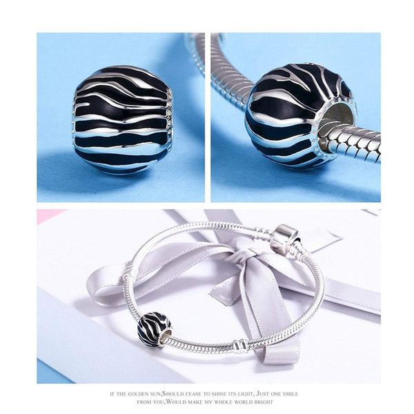 925 Sterling Silver Zebra Charm Bead Fits Pandora Charm Bracelet Pendant