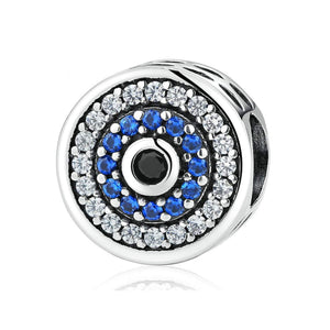 925 Sterling Silver Blue Eye Charm Bead Fits Pandora Charm Bracelet Pendant