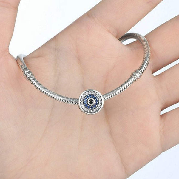 925 Sterling Silver Blue Eye Charm Bead Fits Pandora Charm Bracelet Pendant