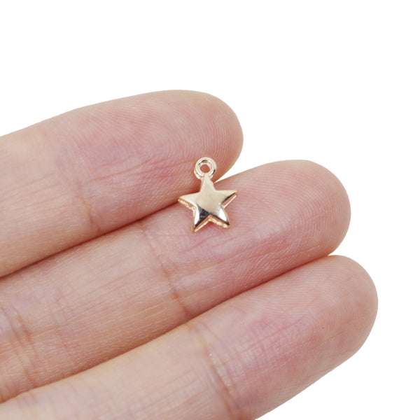 Bulk 20  Pcs Gold Plated Tiny Star Charm for Jewelry Making