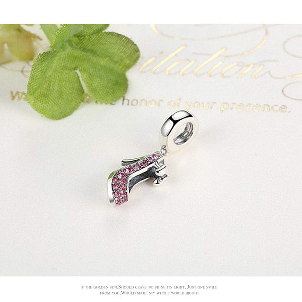 925 Sterling Silver Red High Heel Charm Bead Fits Pandora Charm Bracelet Pendant