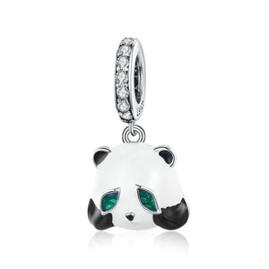 925 Sterling Silver Panda Charm Bead Fits Pandora Charm Bracelet Pendant