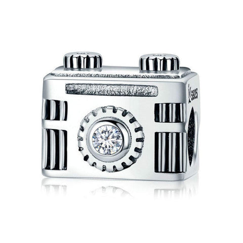 925 Sterling Silver Camera Charm Bead Fits Pandora Charm Bracelet Pendant