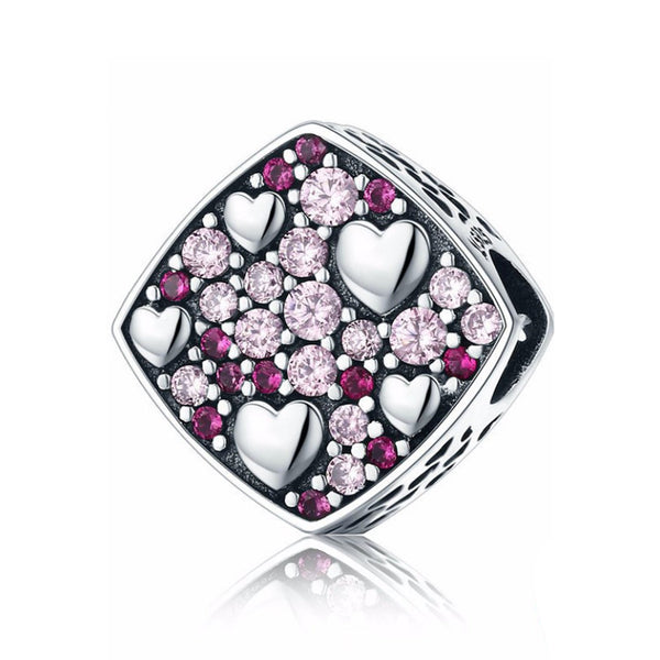 925 Sterling Silver Sweet Heart Charm Bead Fits Pandora Charm Bracelet Pendant