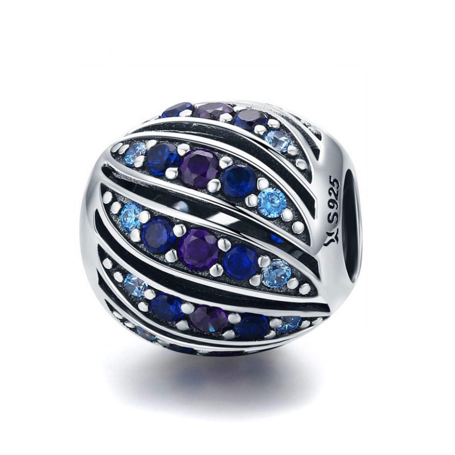 925 Sterling Silver Blue Charm Bead Fits Pandora Charm Bracelet Pendant