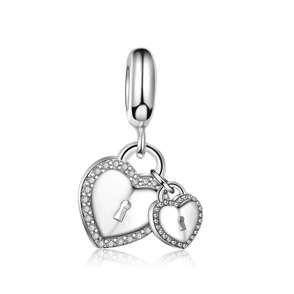 925 Sterling Silver Heart Charm Bead Fits Pandora Charm Bracelet Pendant