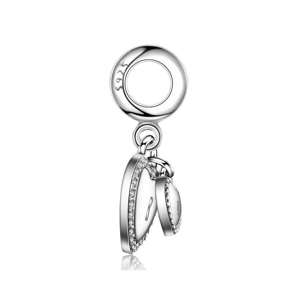 925 Sterling Silver Heart Charm Bead Fits Pandora Charm Bracelet Pendant
