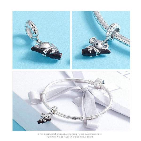 925 Sterling Silver Koala Charm Bead Fits Pandora Charm Bracelet Pendant