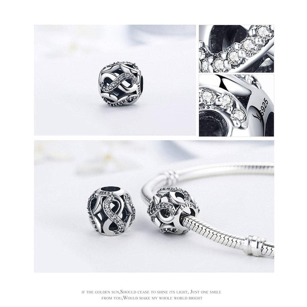 925 Sterling Silver Infinite Love Charm Bead Fits Pandora Charm Bracelet Pendant