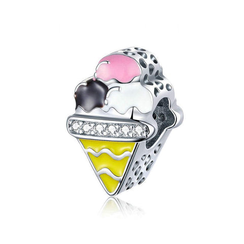 925 Sterling Silver Ice Cream Charm Bead Fits Pandora Charm Bracelet Pendant