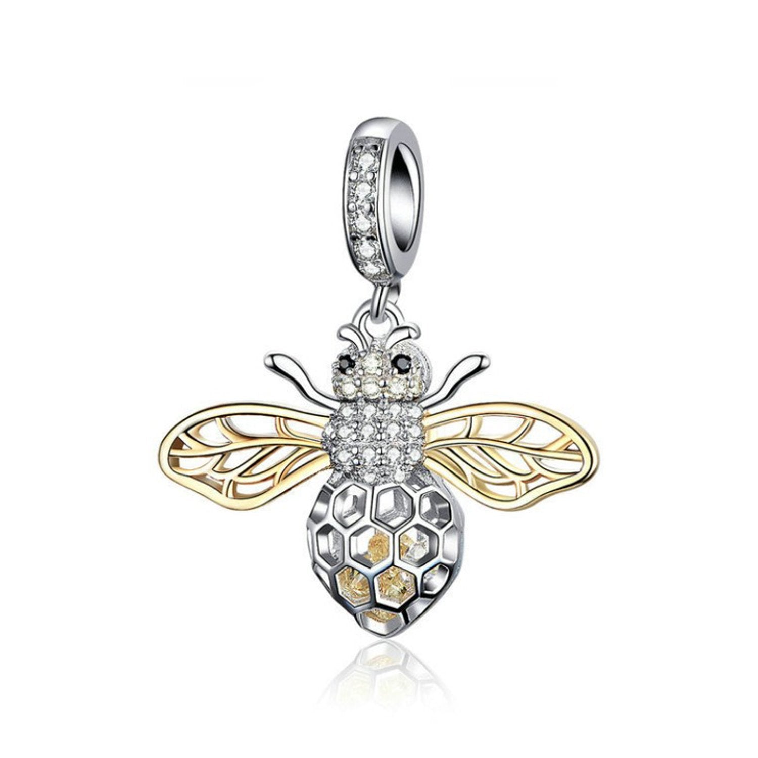 925 Sterling Silver Bee Animal Charm Bead Fits Pandora Charm Bracelet Pendant