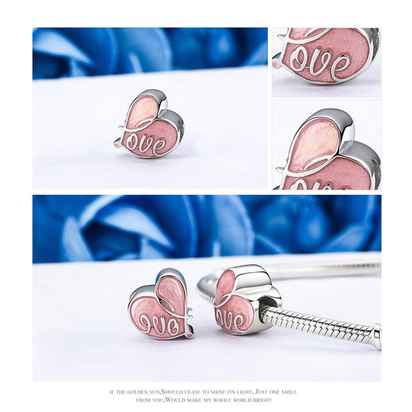 925 Sterling Silver Love Charm Bead Fits Pandora Charm Bracelet Pendant