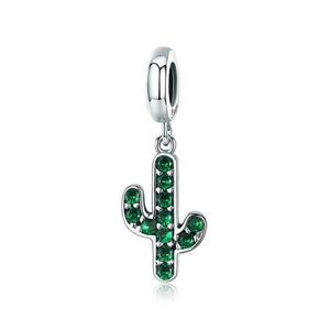 925 Sterling Silver Cactus Charm Bead Fits Pandora Charm Bracelet Pendant