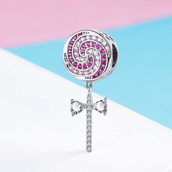 925 Sterling Silver Lollipop Charm Bead Fits Pandora Charm Bracelet Pendant