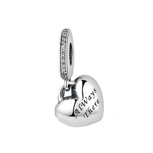 925 Sterling Silver Best Friend Always There Charm Bead Fits Pandora Charm Bracelet Pendant