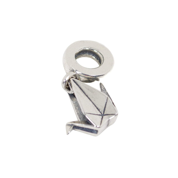 925 Sterling Silver Crane Charm Bead Fits Pandora Charm Bracelet Pendant