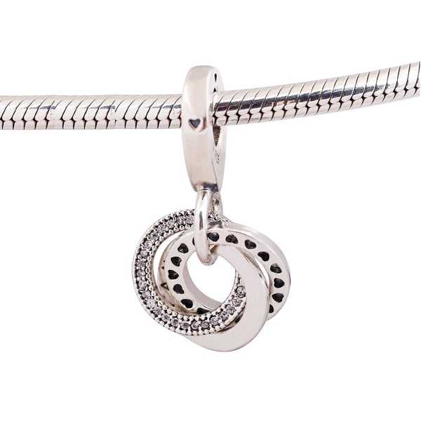 Three Circle Pandora Clip 925 Sterling Sliver Spacer Bead Fits Pandora Bracelet