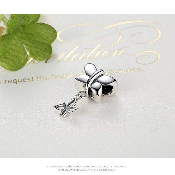 925 Sterling Silver Butterfly Charm Bead Fits Pandora Charm Bracelet Pendant