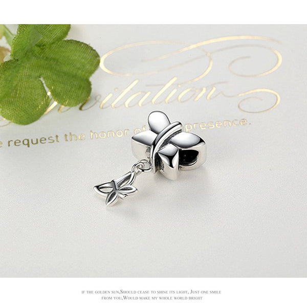 925 Sterling Silver Butterfly Charm Bead Fits Pandora Charm Bracelet Pendant