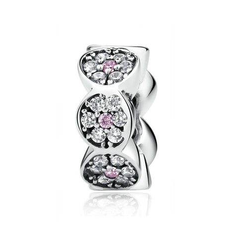 925 Sterling Silver Flower Spacer Charm Bead Fits Pandora Charm Bracelet Pendant