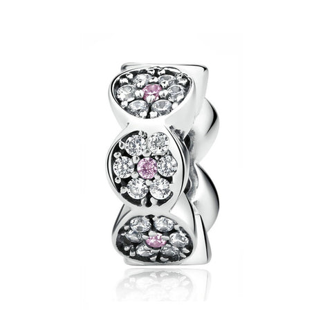 925 Sterling Silver Flower Spacer Charm Bead Fits Pandora Charm Bracelet Pendant