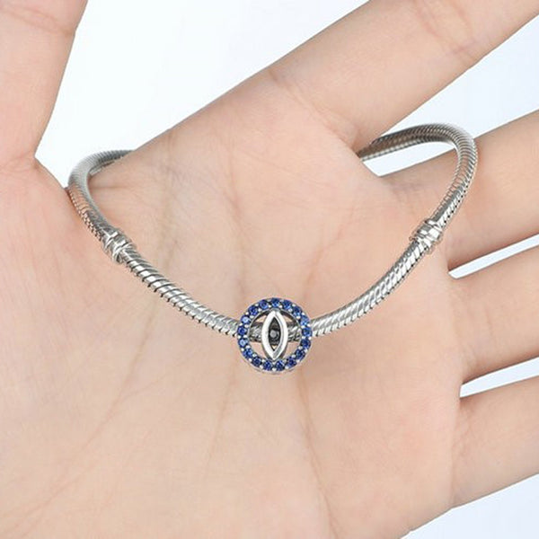 925 Sterling Silver Blue Evil Eye Charm Bead Fits Pandora Charm Bracelet Pendant