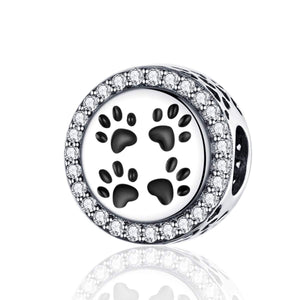 925 Sterling Silver Dog Paw Charm Bead Fits Pandora Charm Bracelet Pendant