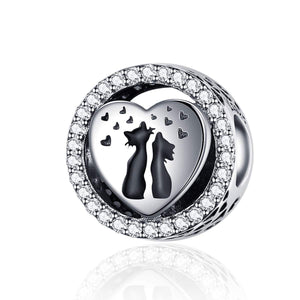 925 Sterling Silver Beloved Cat Charm Bead Fits Pandora Charm Bracelet Pendant