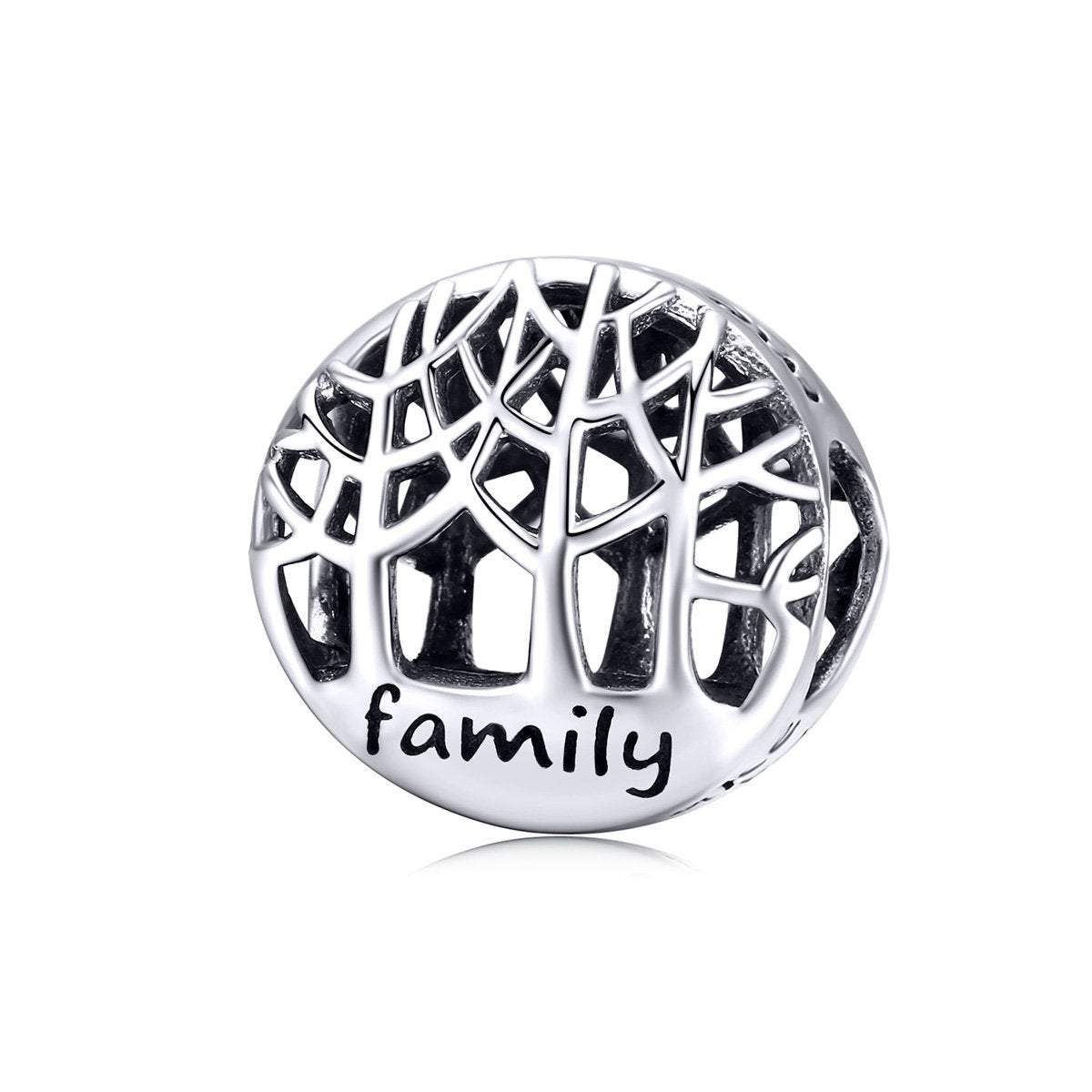 925 Sterling Silver Family Tree Charm Bead Fits Pandora Charm Bracelet Pendant