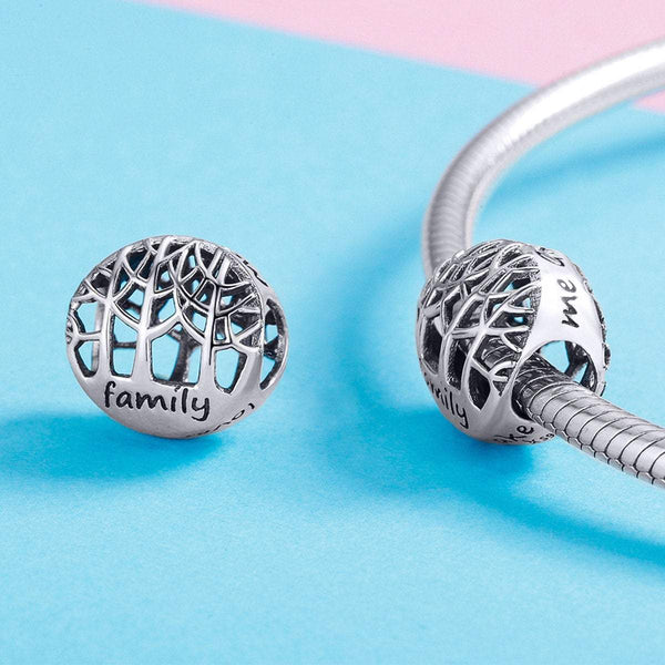 925 Sterling Silver Family Tree Charm Bead Fits Pandora Charm Bracelet Pendant