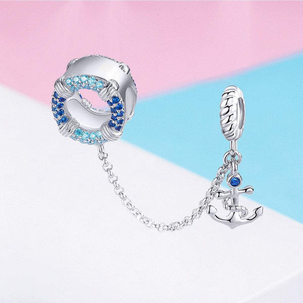 925 Sterling Silver Anchor and Sword Charm Bead Fits Pandora Charm Bracelet Pendant