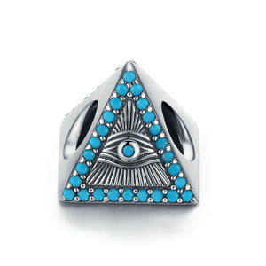 925 Sterling Silver Blue Evil Eye Charm Bead Fits Pandora Charm Bracelet Pendant