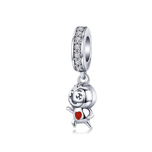 925 Sterling Silver Fighting For Love Charm Bead Fits Pandora Charm Bracelet Pendant