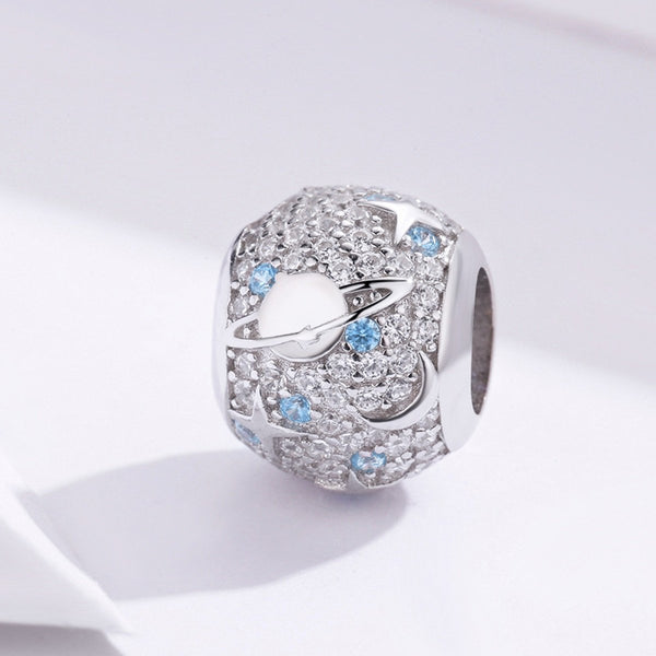 925 Sterling Silver Universe Charm Bead Fits Pandora Charm Bracelet Pendant