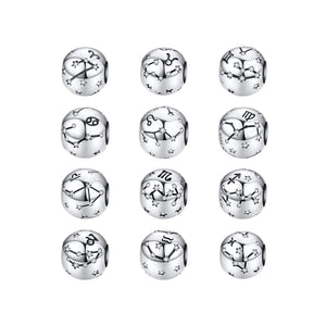 925 Sterling Silver Zodiac Charm Bead Fits Pandora Charm Bracelet Pendant