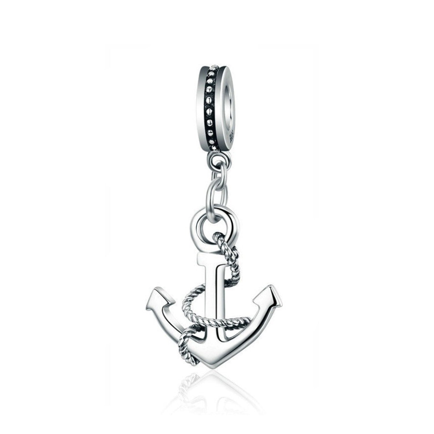 925 Sterling Silver Anchor Lucky Bead Fits Pandora Charm Bracelet Pendant