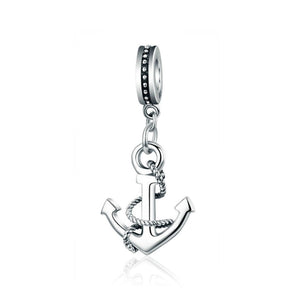 925 Sterling Silver Anchor Lucky Bead Fits Pandora Charm Bracelet Pendant