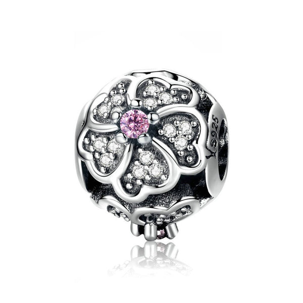 925 Sterling Silver Flower Bead Fits Pandora Charm Bracelet Pendant