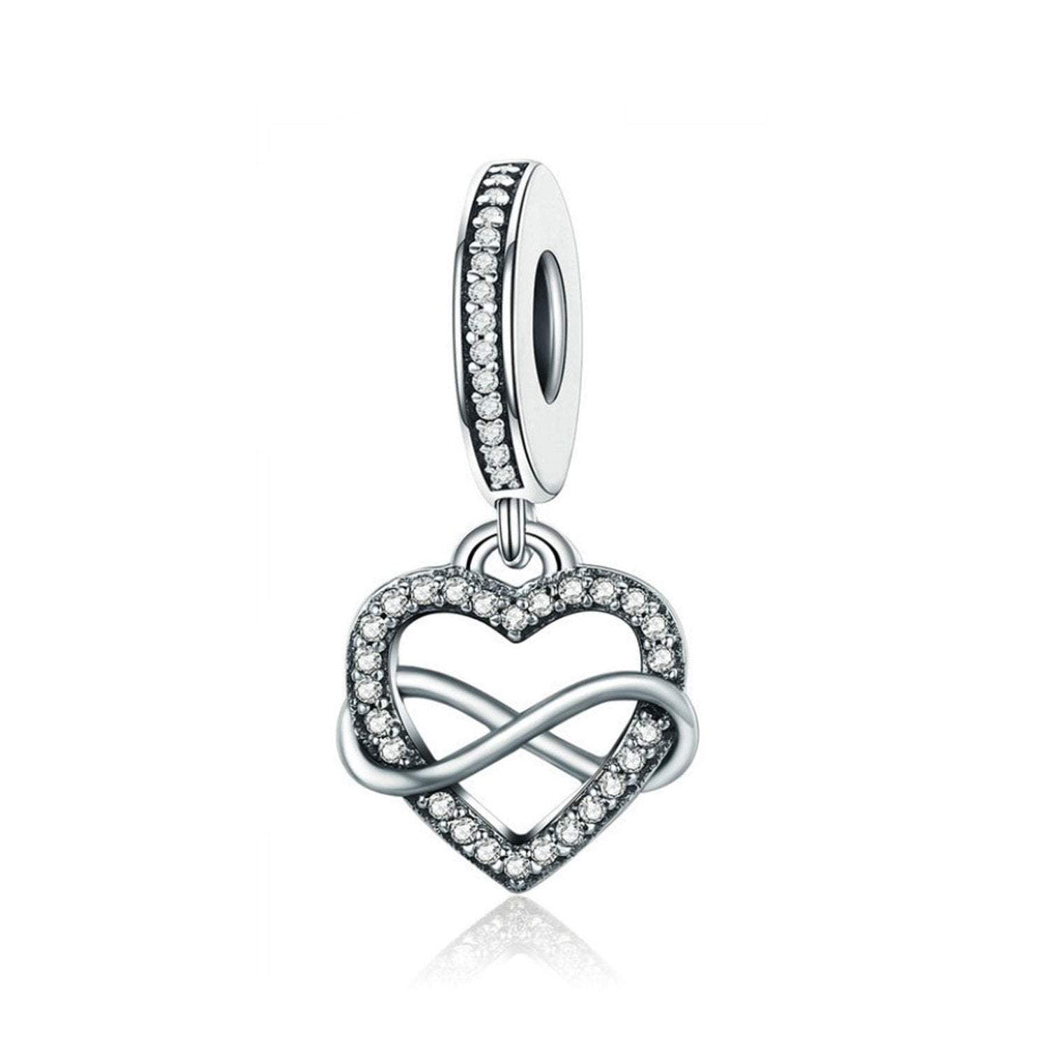 925 Sterling Silver Infinite Love Bead Fits Pandora Charm Bracelet Pendant