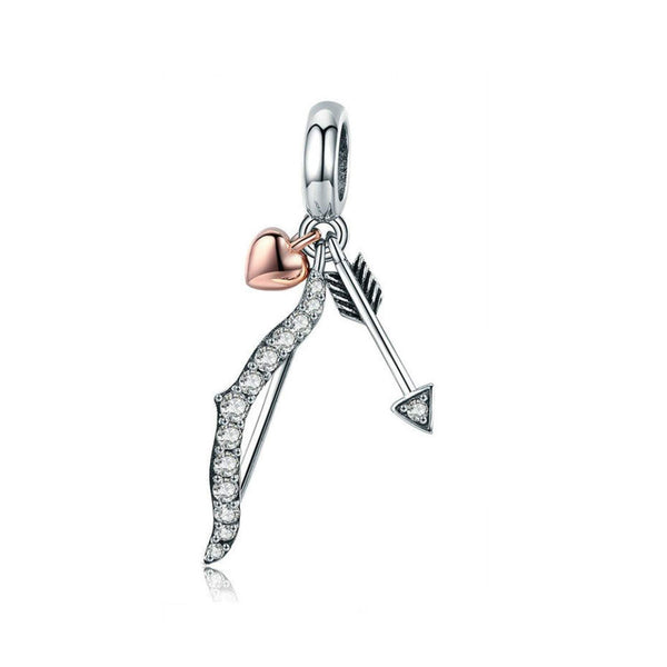 925 Sterling Silver Cupid's Sword Bead Fits Pandora Charm Bracelet Pendant
