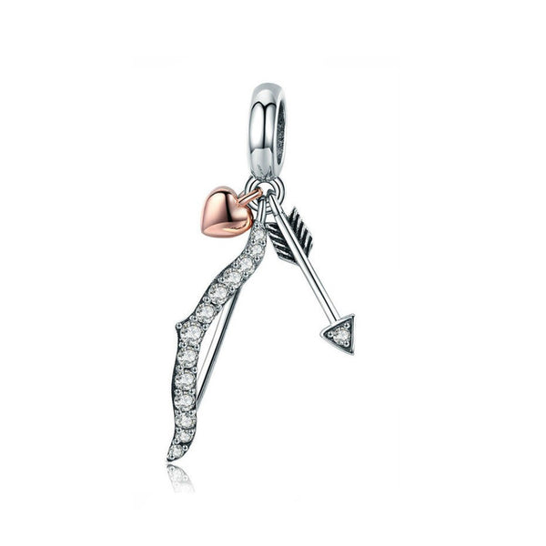 925 Sterling Silver Cupid's Sword Bead Fits Pandora Charm Bracelet Pendant