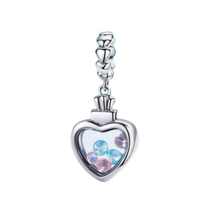 925 Sterling Silver Heart Shape Crown Bead Charm Fits Pandora Charm Bracelet Pendant