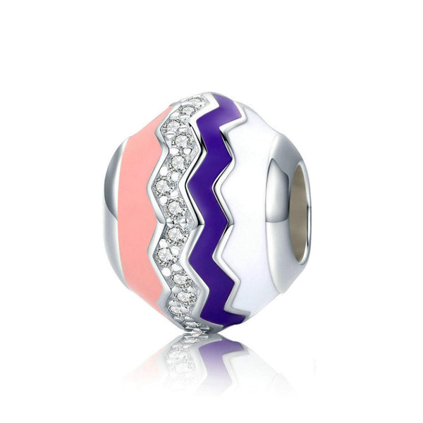 925 Sterling Silver Elegant Wave Bead Charm Fits Pandora Charm Bracelet Pendant