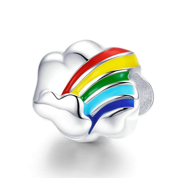 925 Sterling Silver Rainbow Bead Charm Fits Pandora Charm Bracelet Pendant