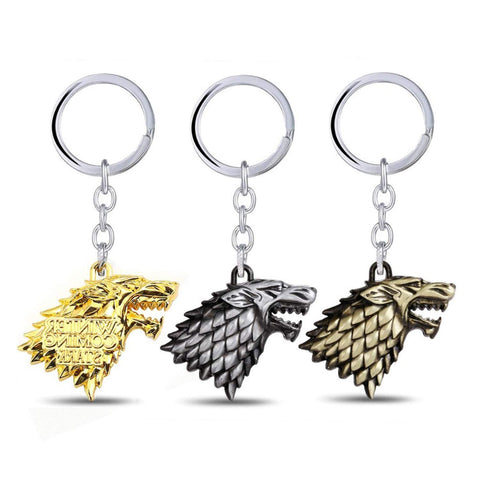 Game of Thrones Stark Direwolf Sigil Key Chain House Stark of Winterfell Wolf Key Chain